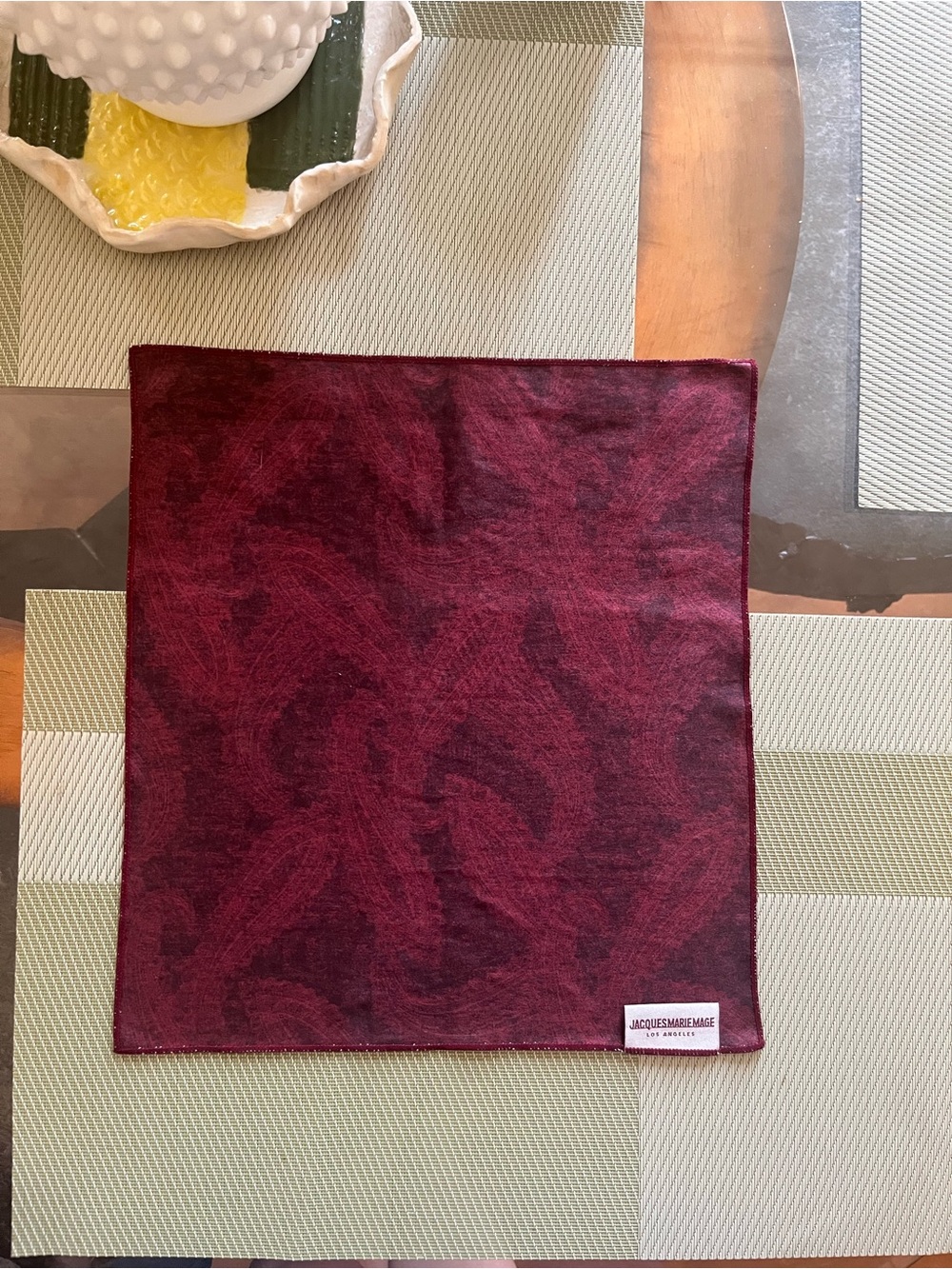 Jacques Marie Mage (JMM) Burgundy Paisley Eyeglasses / Sunglasses Cleaning Cloth